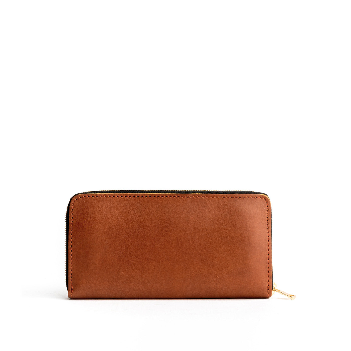 Honey | Large accordion leather wallet with zipper closed