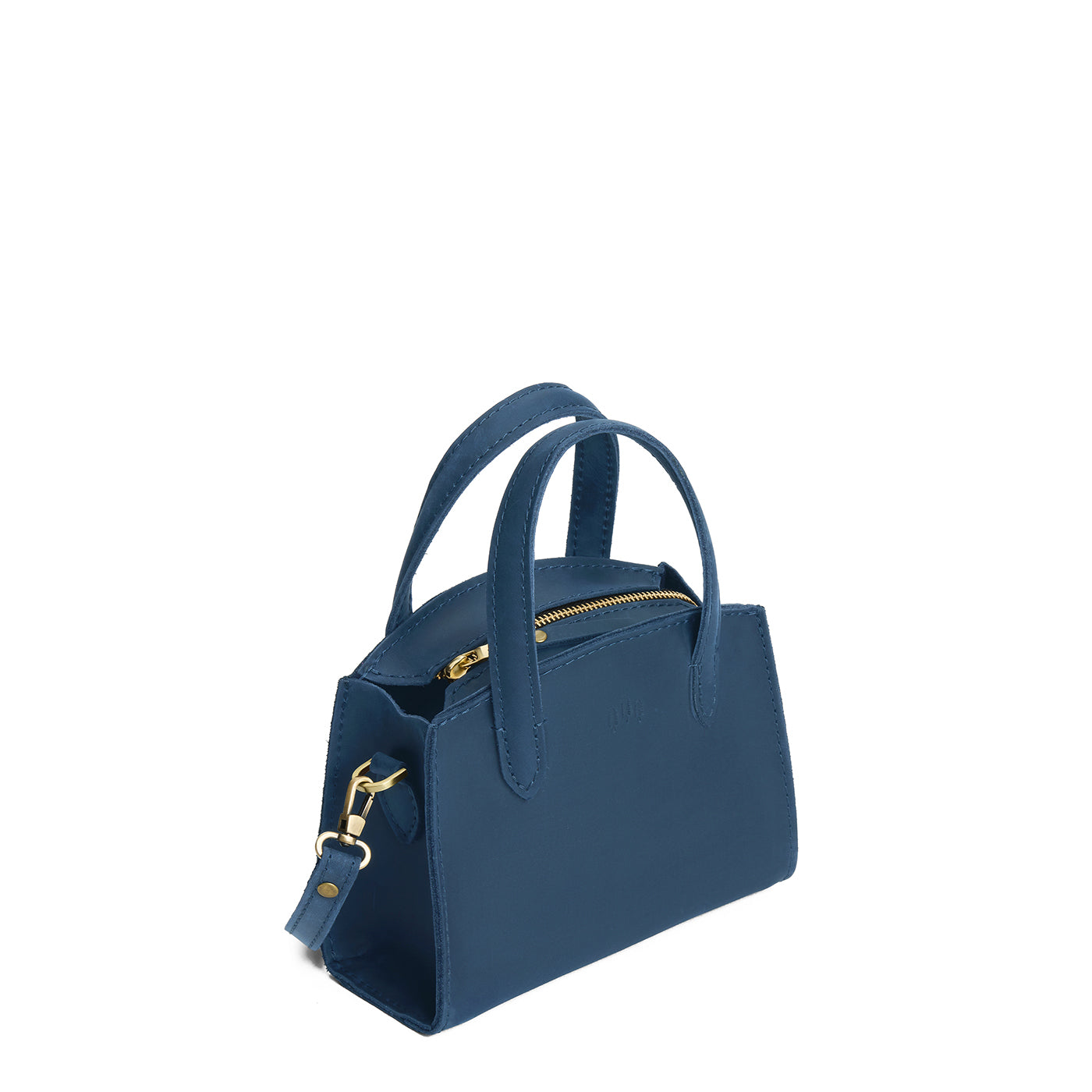 Deep Water*Mini | Leather tote bag with handles, adjustable crossbody strap, zipper top, and a back pocket