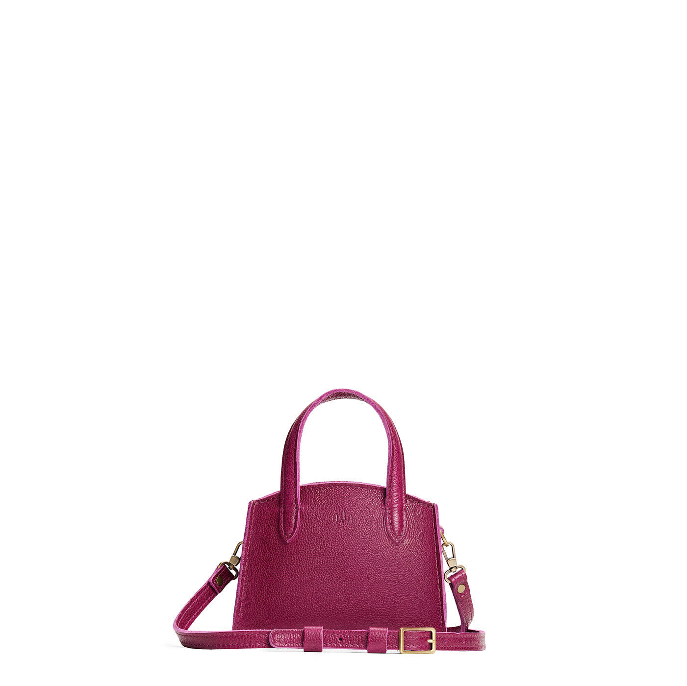 Orchid*Mini | Leather tote bag with handles, adjustable crossbody strap, zipper top, and a back pocket