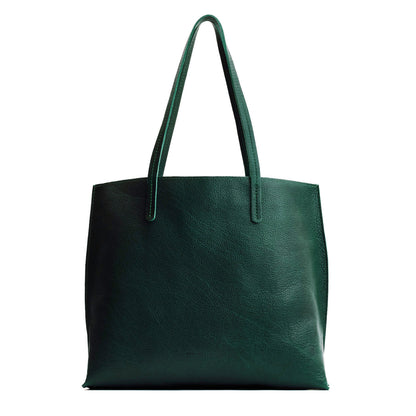 Forest Green*Large | Leather tote bag with interior snap key loop