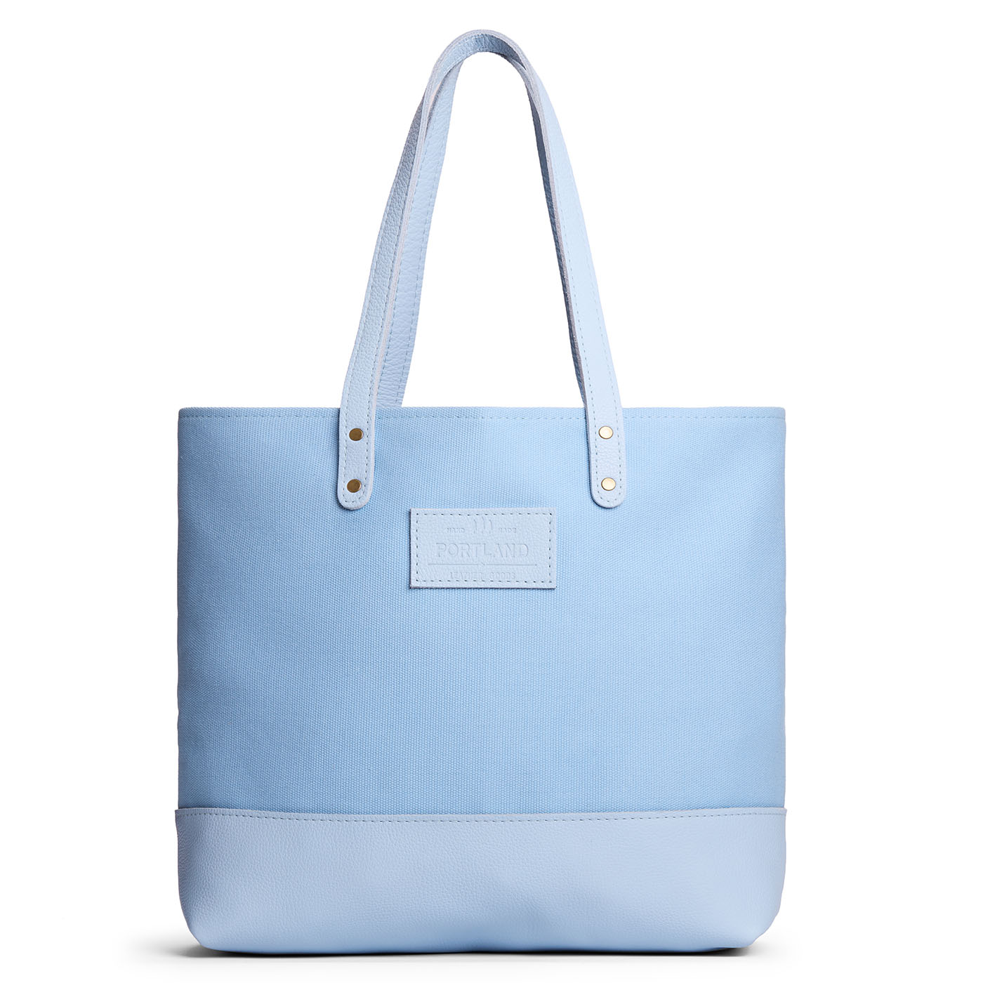Icy | Canvas tote with leather base and handles