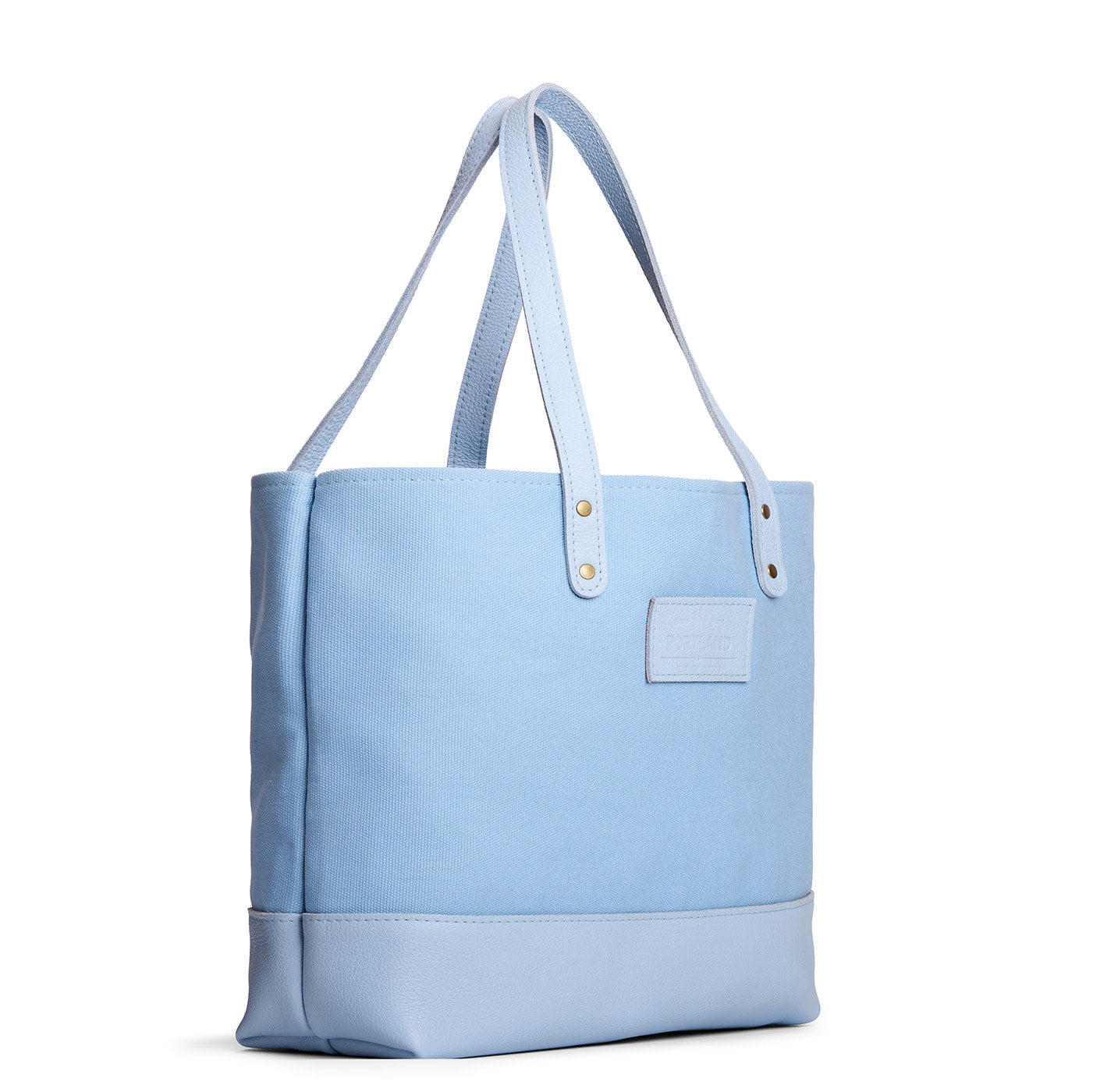 Icy | Canvas tote with leather base and handles