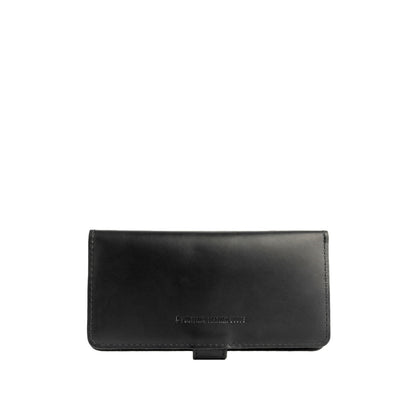 Black | Back of closed leather wallet