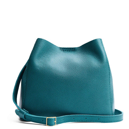 Aquarius | Symmetrical bucket bag with latch closure and removable crossbody strap