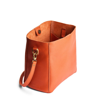 Koi | Symmetrical bucket bag with latch closure and removable crossbody strap