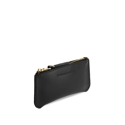 Black*Small | Small pouch with a top zipper and unique curved bottom