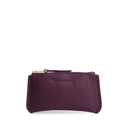 Plum*Small | Small pouch with a top zipper and unique curved bottom