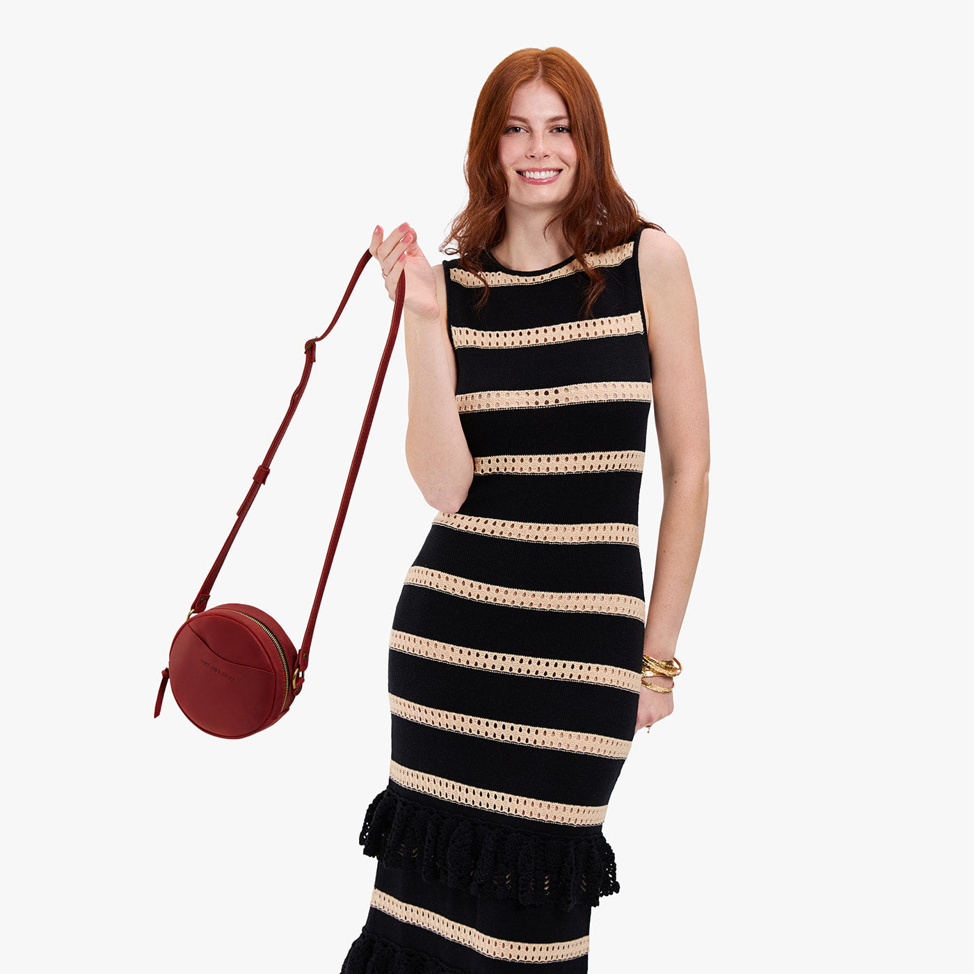 Phoenix*Small | Circle shaped crossbody bag with top zipper