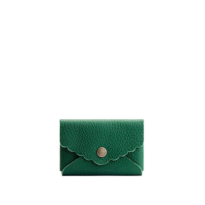 Bacalar | Leather card wallet with scalloped edge