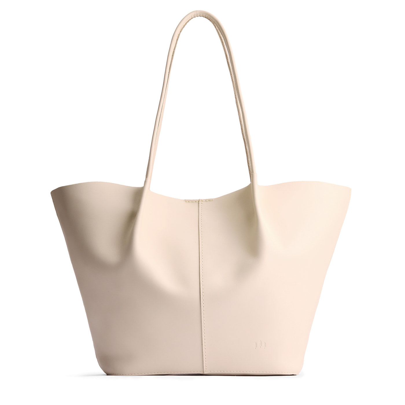 Bone*Oversized | Extra wide bucket shaped tote bag with matching leather handles