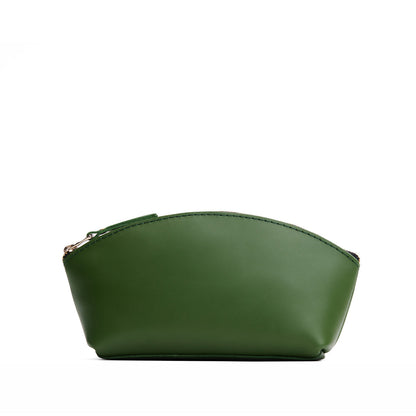 Cactus*Eclipse | Spacious leather makeup bag with curved seams and top zipper