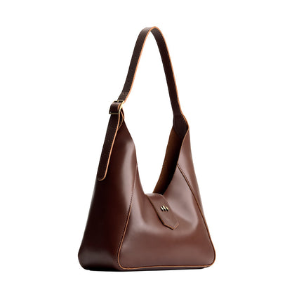 Chocolate Brown | Structured hobo shoulder bag with adjustable strap and magnetic closure