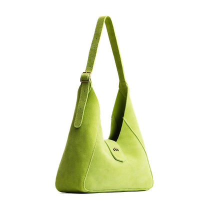 Lime | Structured hobo shoulder bag with adjustable strap and magnetic closure