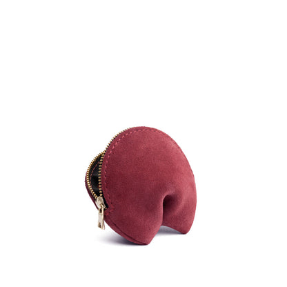 Red Panda | Leather fortune cookie shaped pouch