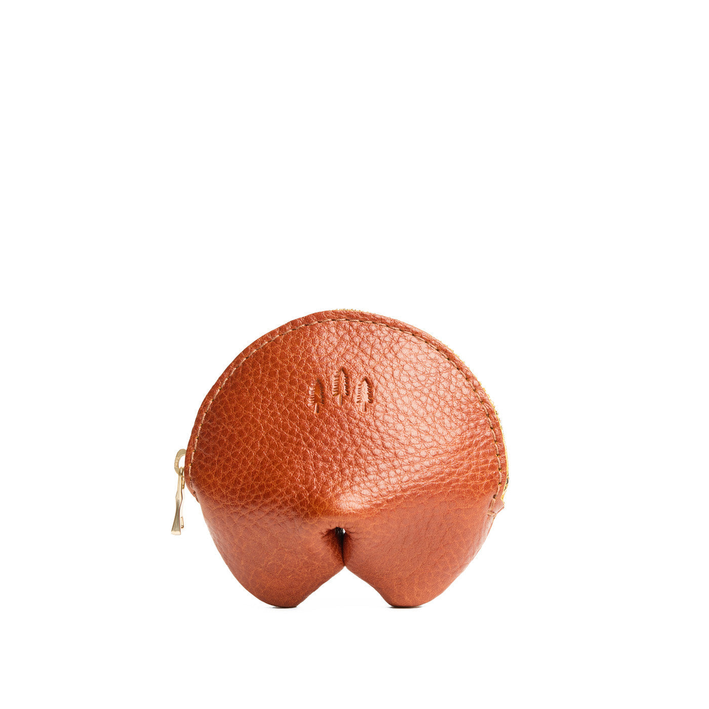 Sienna | Leather fortune cookie shaped keychain pouch