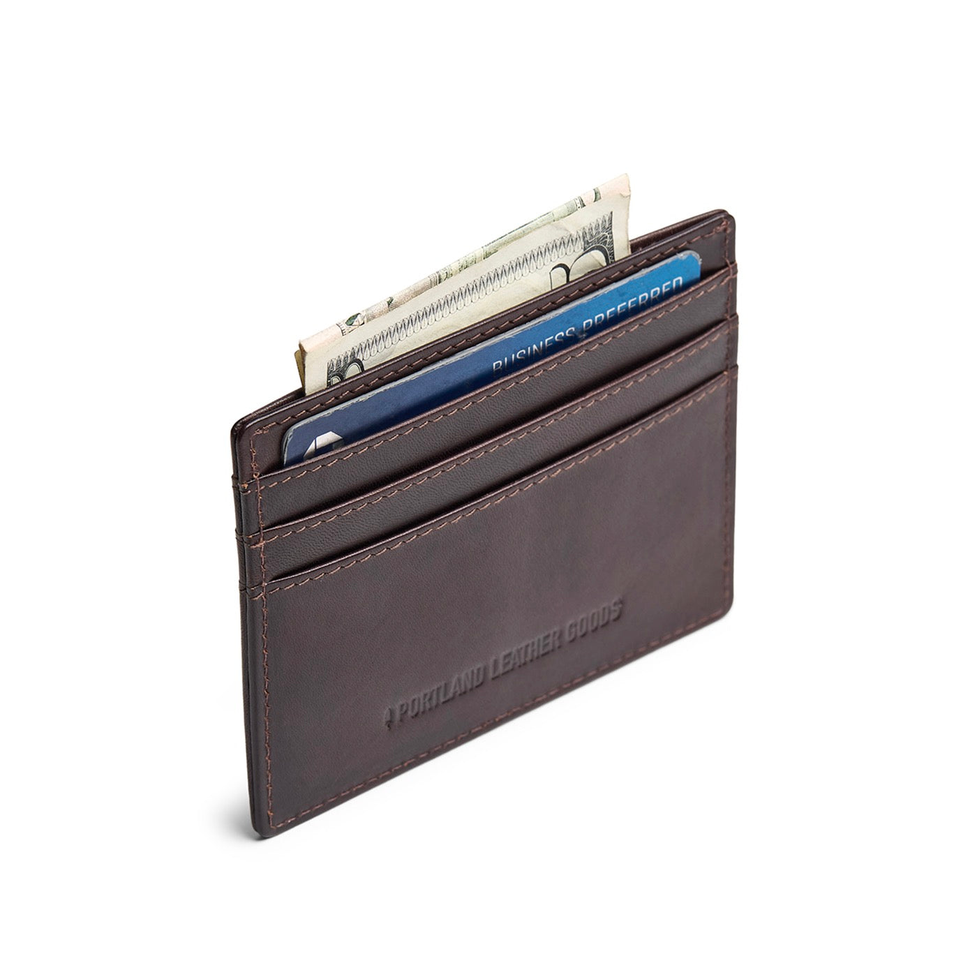 Trailstone*Deluxe | Leather card holder on white background
