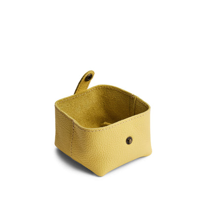 Butter Bliss | Foldable square leather pouch with snap closure open