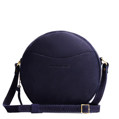 Velvet Blue*Large | Circle shaped crossbody bag with top zipper
