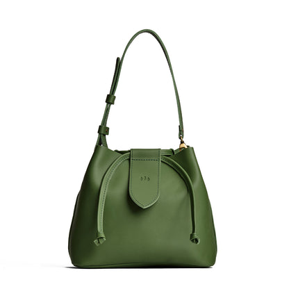 Cactus*Large | Symmetrical leather bag with leather drawstring closure and adjustable shoulder strap