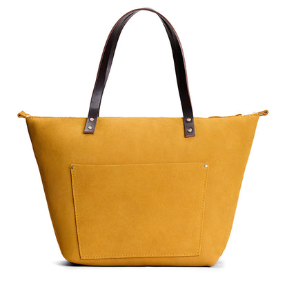 Dijon*Zipper | Large leather tote bag with sturdy bridle handles and front pocket