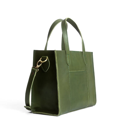 Pine | Structured mid-size tote bag with overlapping panels and crossbody strap