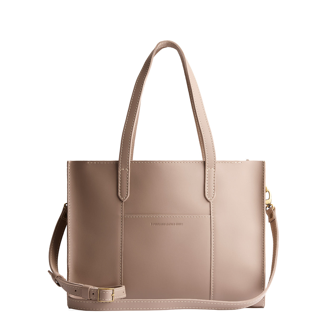 Stone*East/West | Structured large tote bag with overlapping panels and crossbody strap