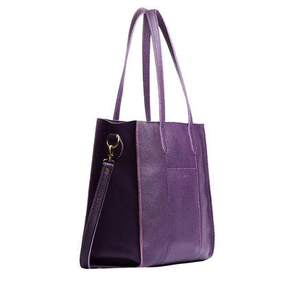 Empire*North/South | Structured large tote bag with overlapping panels and crossbody strap