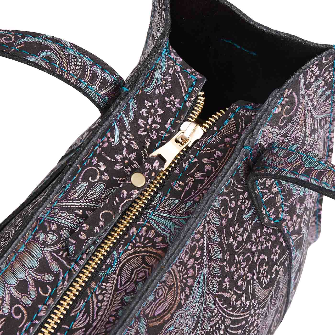 Masquerade*Zipper | Structured mid-size tote bag with overlapping panels and crossbody strap