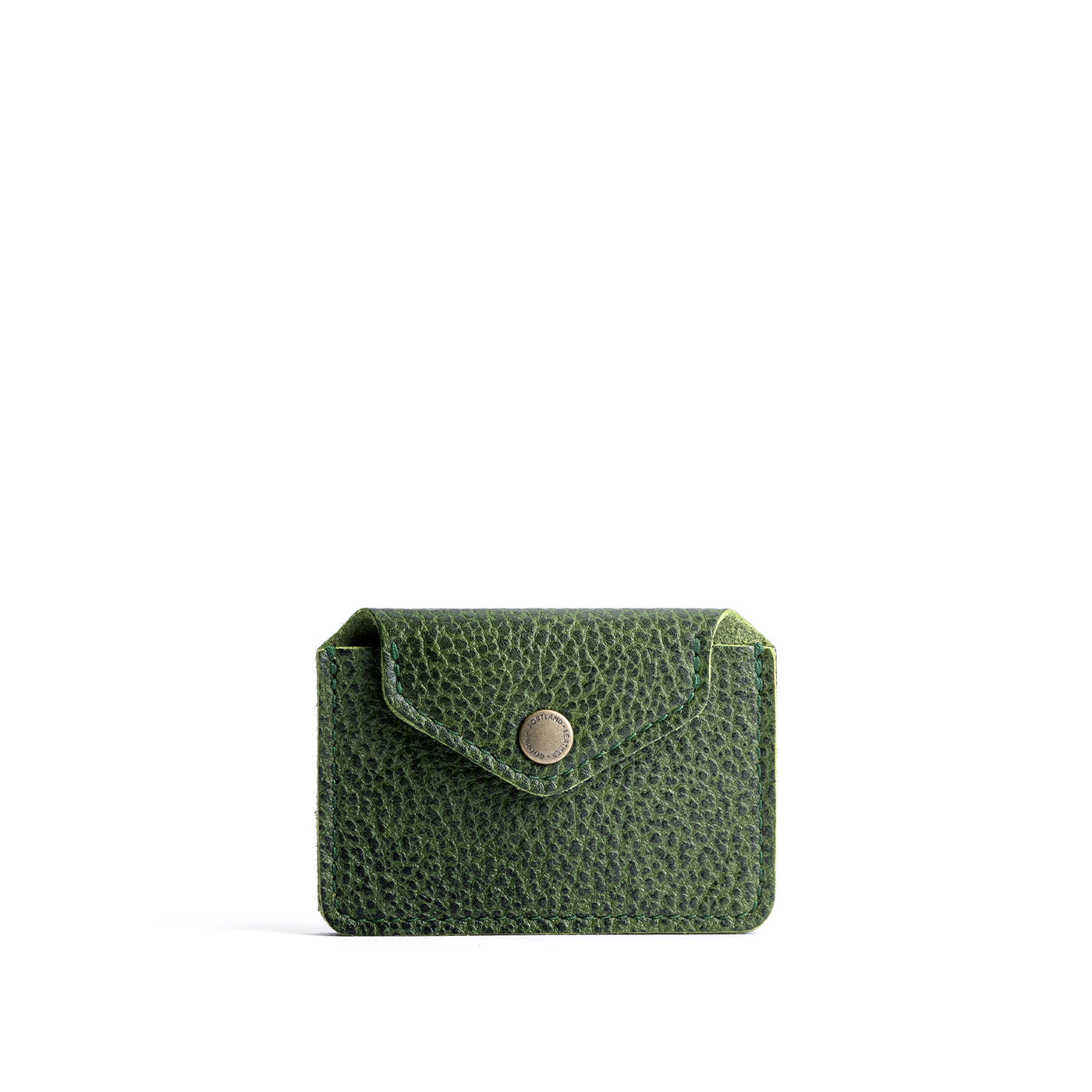 Avocado | Small leather wallet with snap closure