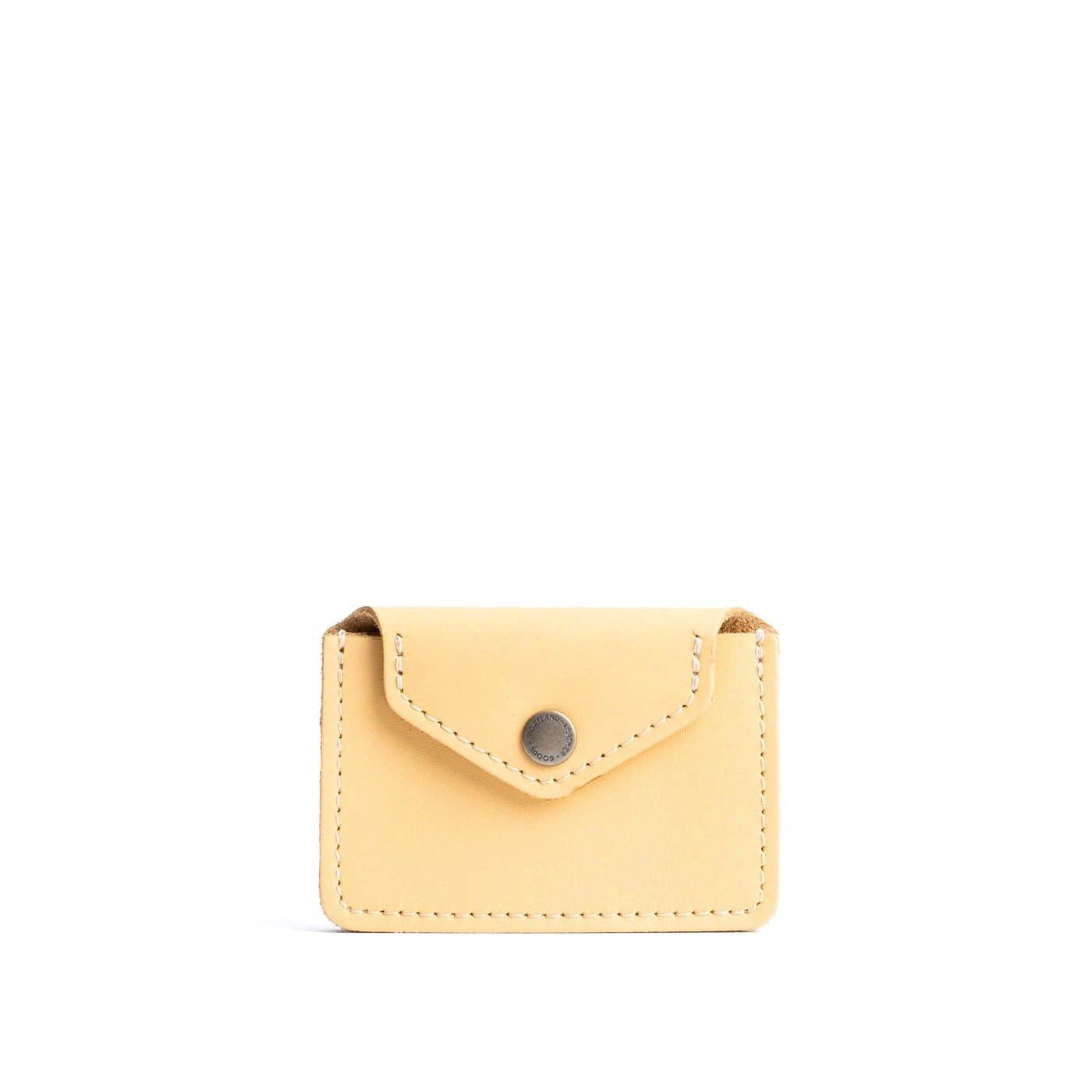 Vanilla | Small leather wallet with snap closure