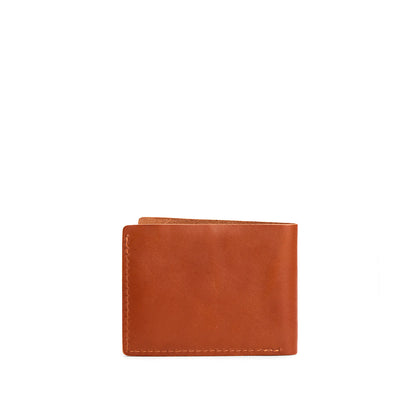 Leather bifold wallet with six geometric card slots