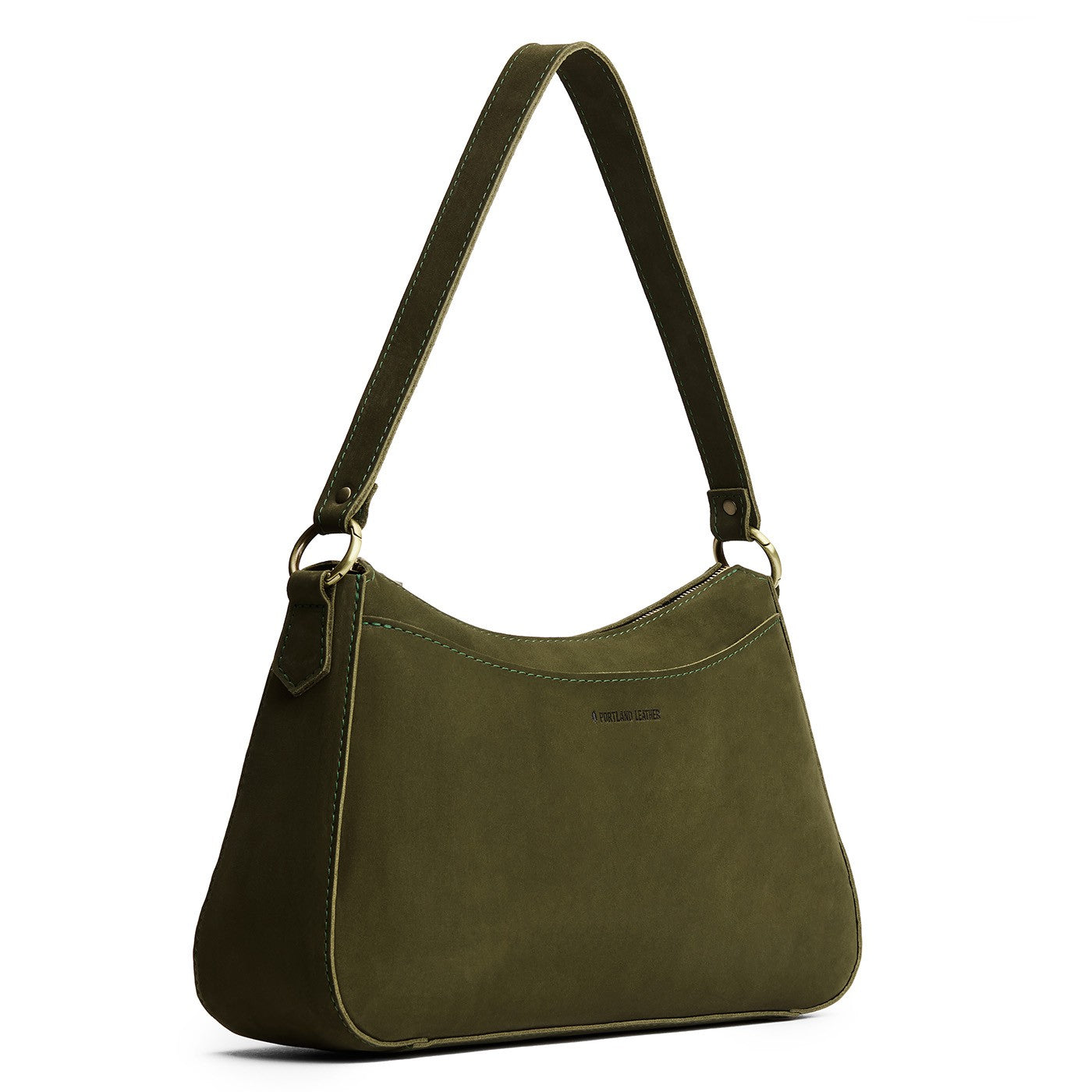 Verdant*Large | Large bean shaped shoulder bag with a zipper closure
