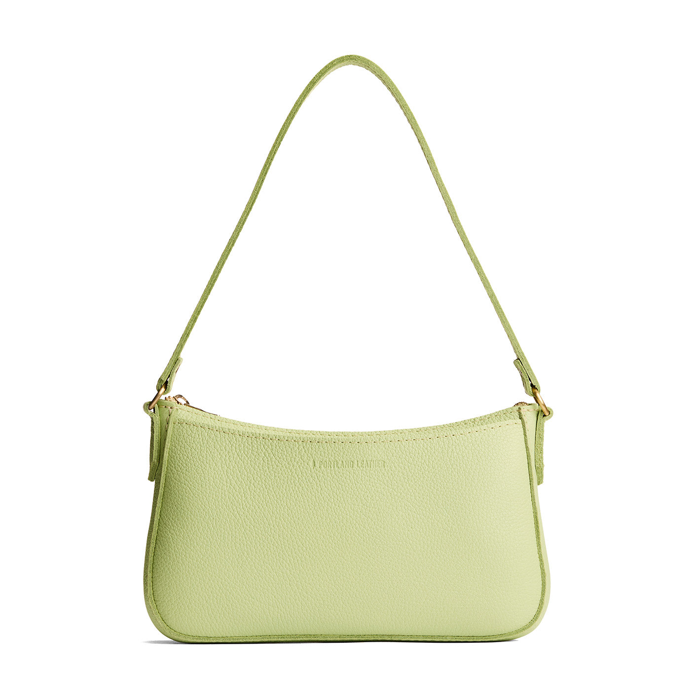 Shadow Lime*Small | Petite bean shaped shoulder bag with a zipper closure