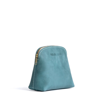 Aqua*Classic | Compact leather pouch with top zipper