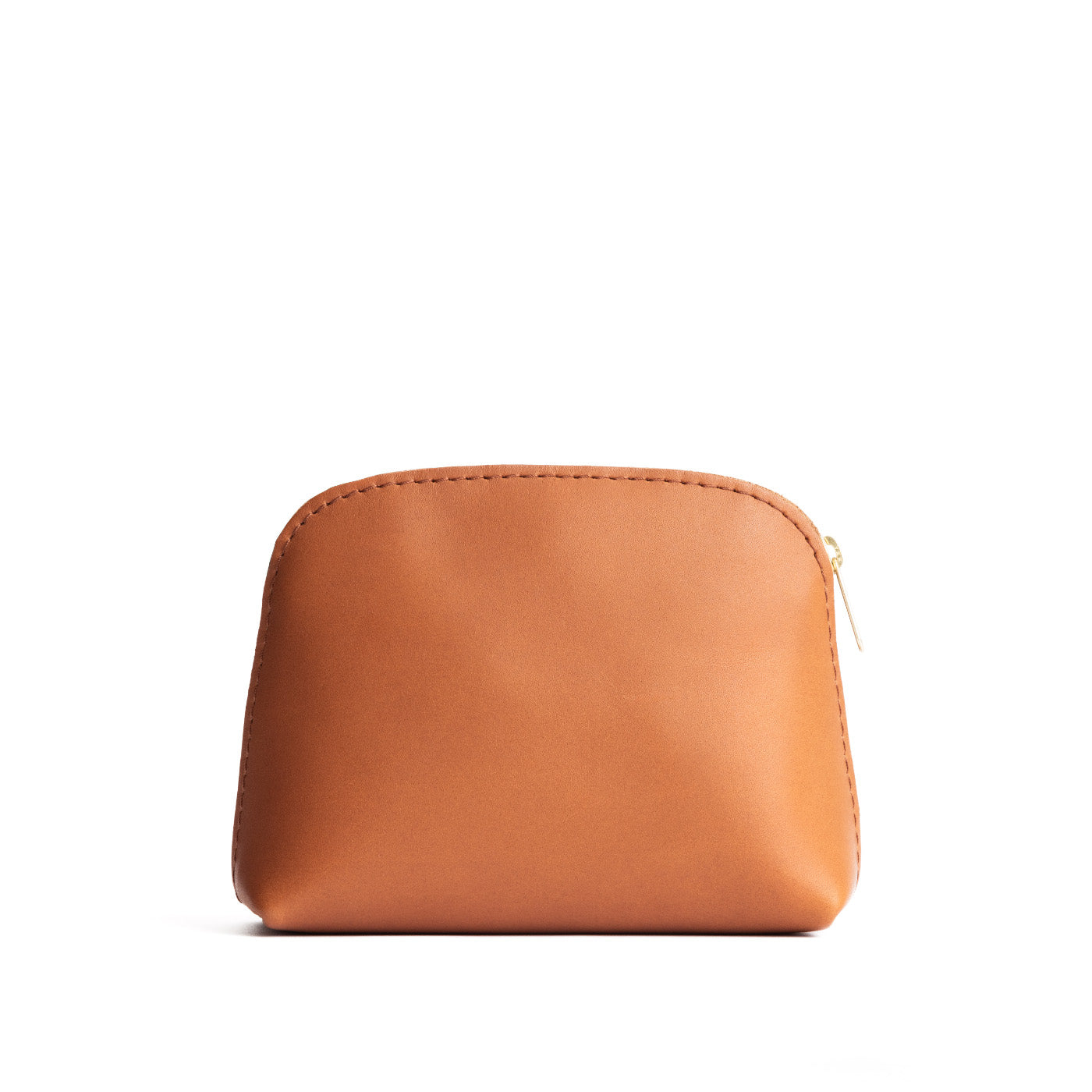 Biscuit*Classic | Compact leather pouch with top zipper