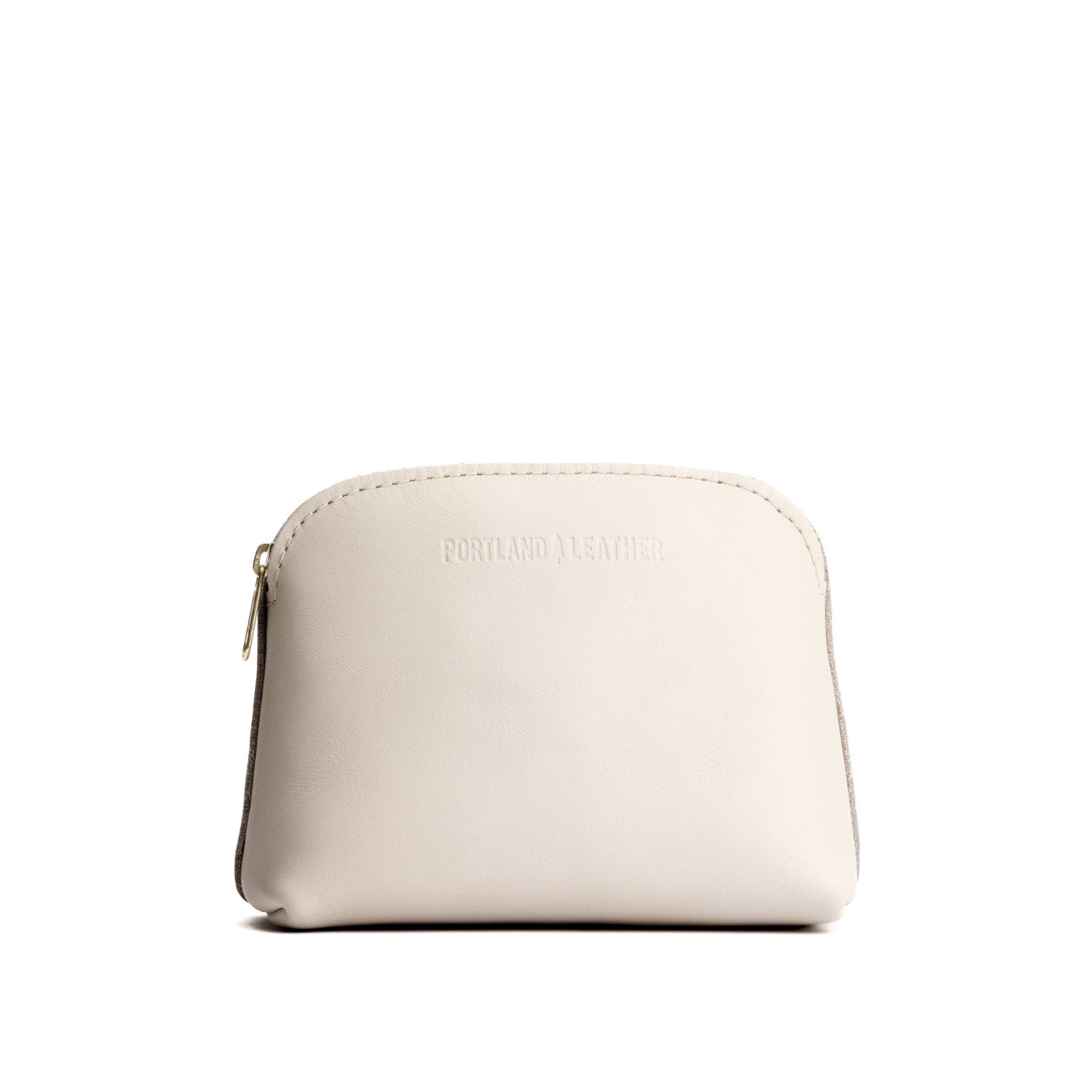 Bone*Classic | Compact leather pouch with top zipper