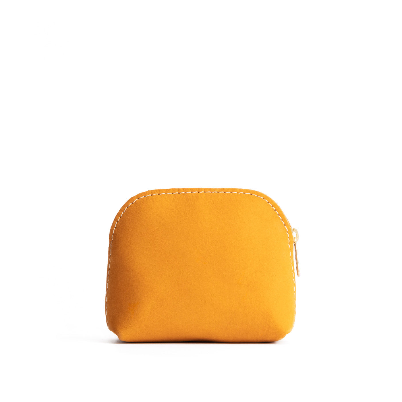 Turmeric*Mini | Compact leather pouch with top zipper