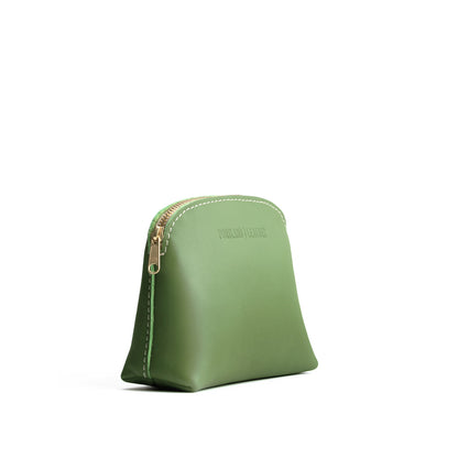 Matcha*Classic | Compact leather pouch with top zipper