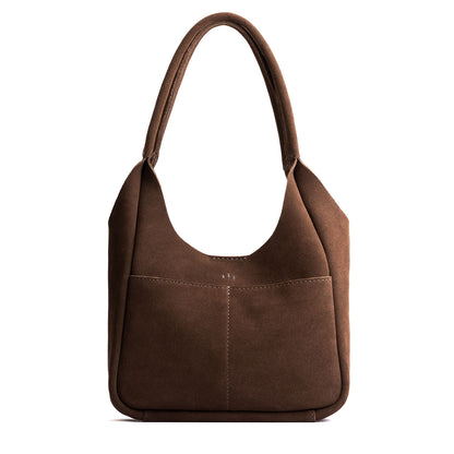 Stagecoach*Large | U-shaped, flat-bottomed leather shoulder bag with two outside pockets