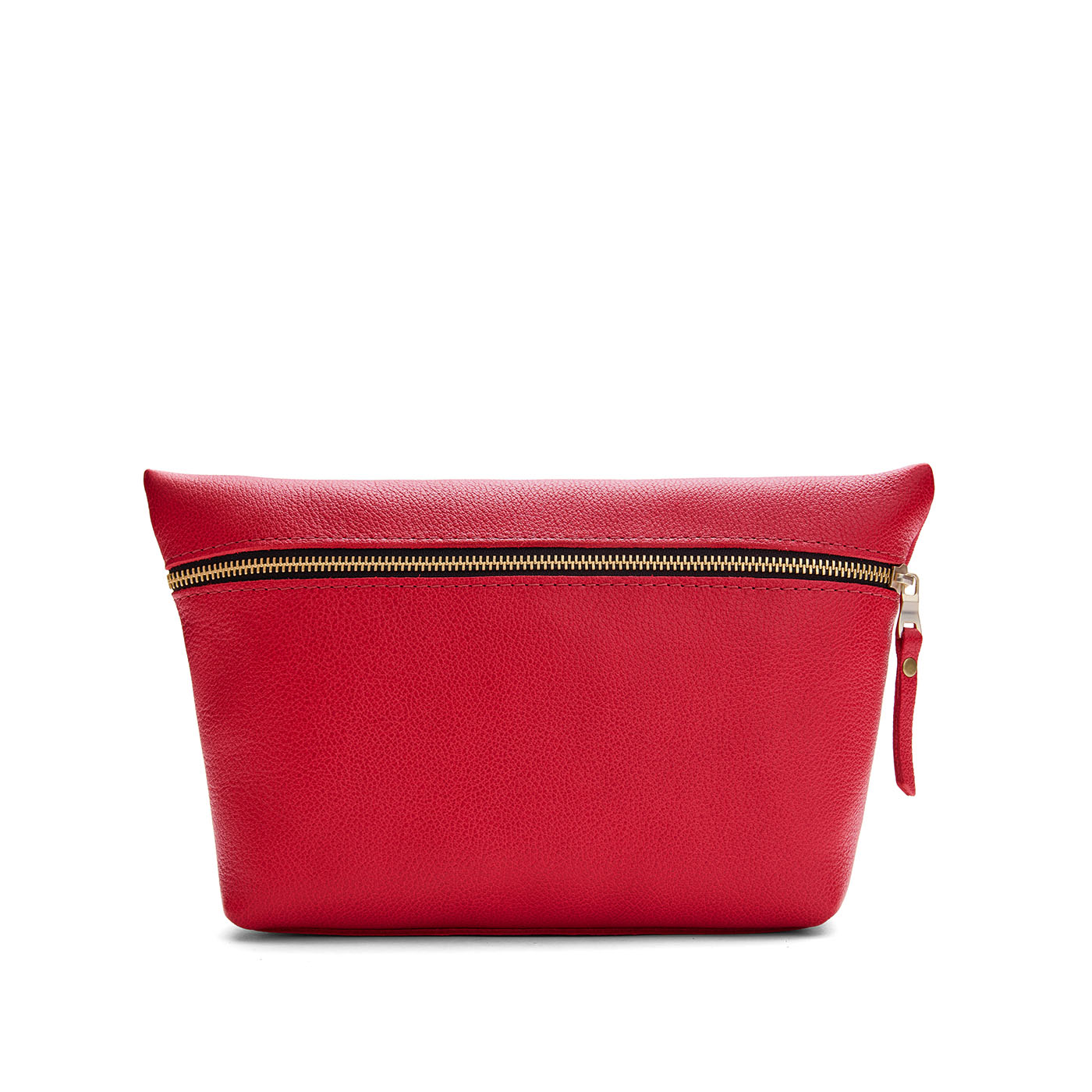 Cherry*Extra Large | Large leather makeup bag with zipper
