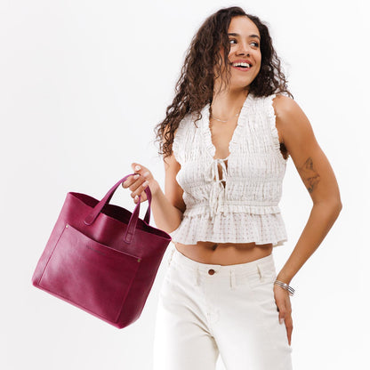 Orchid | Midsize crossbody tote with handles and a pocket