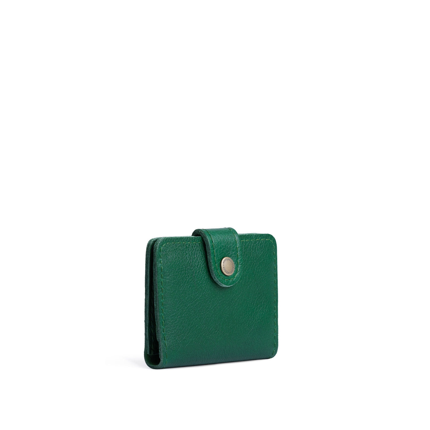 Bacalar | Small leather bifold wallet with snap closed