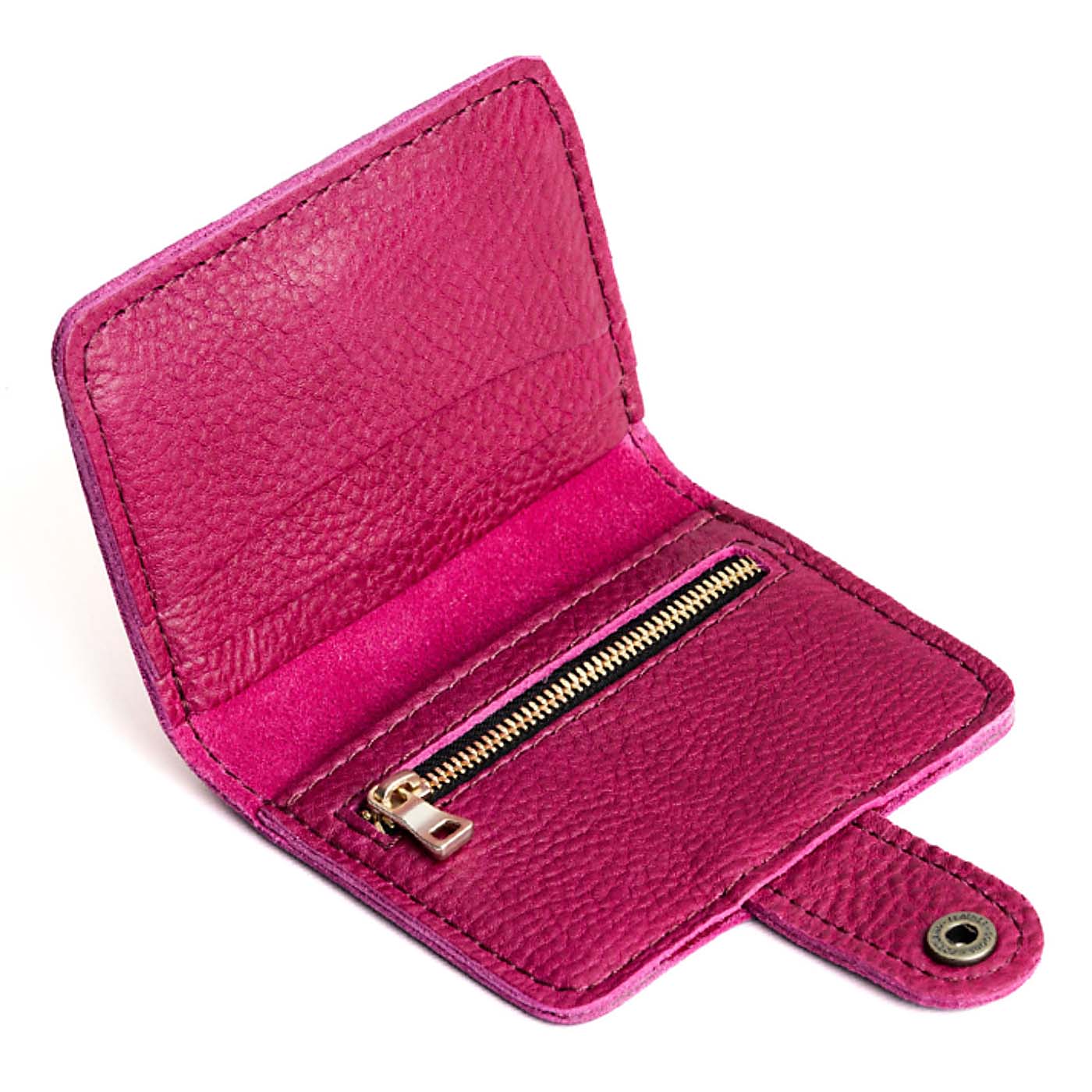 Cosmo | Small leather wallet with snap open