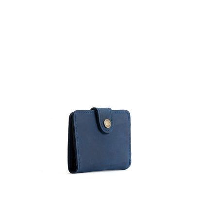 Deep Water | Small leather wallet with snap closed