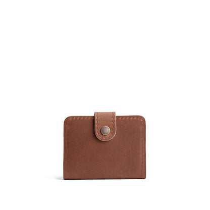 English Tan | Small leather wallet with snap closed