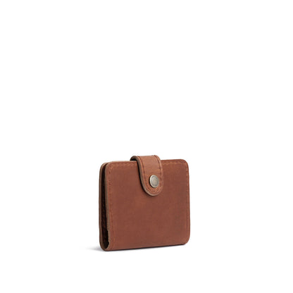 English Tan | Small leather wallet with snap closed