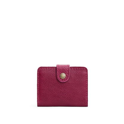 Orchid | Small leather wallet with snap closure