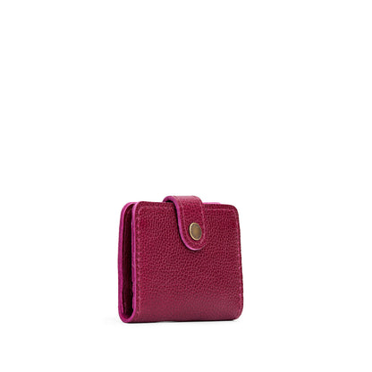 Orchid | Small leather wallet with snap closure