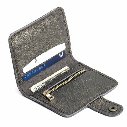 Stardust | Small leather wallet with snap open
