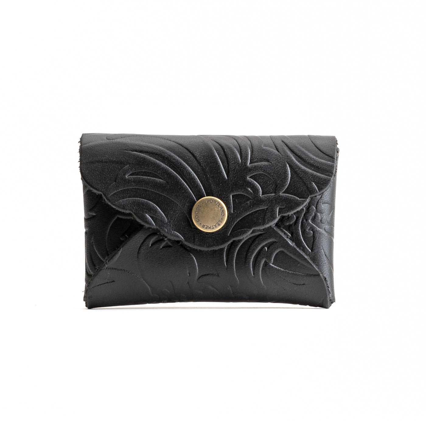 Dahlia | Small leather wallet with scalloped edge